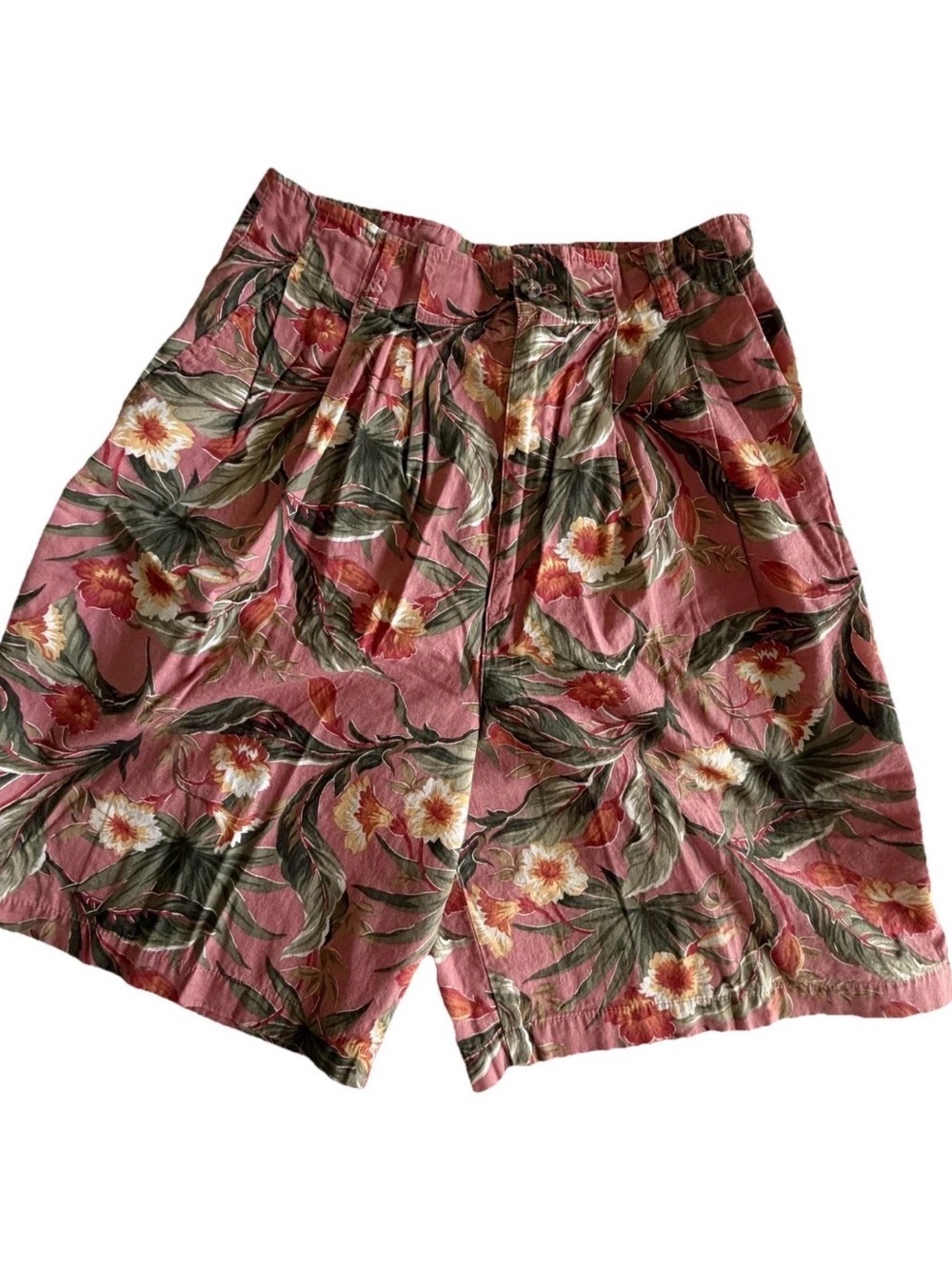 Vintage Gap Shorts Juniors 9/10 Floral Hawaiian Pleated High Waist Tropical Boho